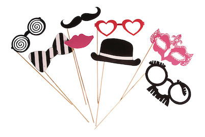 Image of Party Masken Basic 1, mit Holzstab, SB-Btl 8Stück bei JUMBO