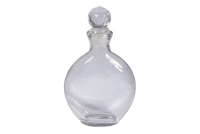 Image of Glasflakon flach, 9x3x11,5cm, mit Acrylpfropfen, 150ml bei JUMBO