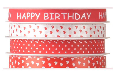Image of Multispule Happy Birthday rot 4x10mm bei JUMBO