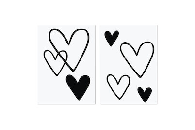 Image of Bügel-Transferfolie Herz, 6 Stück, 3,7-11 x 4-12cm, SB-Btl 2Bogen bei JUMBO