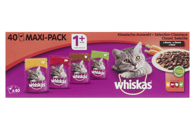 Image of Whiskas 1+ Klassische Auswahl in Sauce 40x100g