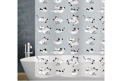 Image of Qualité & Prix Duschvorhang Cats schwarz/weiss 180x200 cm bei JUMBO