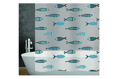 Image of Qualité & Prix Duschvorhang Fish blau 120x200 cm bei JUMBO