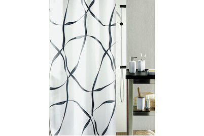 Image of Spirella Duschvorhang Ribbon 240 x 180 cm schwarz/weiss bei JUMBO