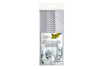 Image of Blumenseide Mix silber 50 x 75 cm bei JUMBO