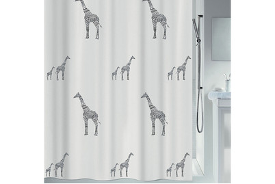 Image of Spirella Duschvorhang Giraffe 180 x 180 cm schwarz/weiss
