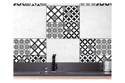Image of Tile Cover Black & White Azulejos
