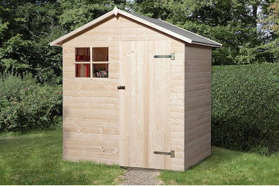 Image of Weka Gerätehaus 345 Gr.2 14mm ohne Boden (135 x 180 cm), holz natur bei JUMBO
