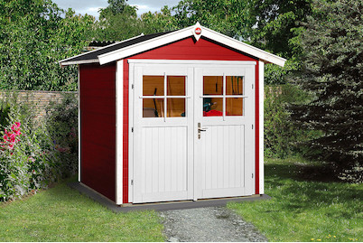 Image of Weka Gartenhaus 224 Gr.2 21mm mit Doppeltüre (209 x 205 cm), holz schwedenrot bei JUMBO