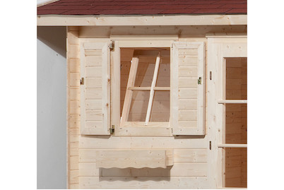 Image of Fensterladen (69 x 79 cm) und Blumenkasten, holz natur bei JUMBO