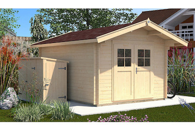 Image of Weka Gartenhaus Premium 28mm mit Doppeltüre (200 x 300 cm), Holz Natur bei JUMBO