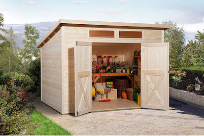 Image of Weka Gartenhaus 325 A Gr.1 (194 x 254 cm), Holz Natur bei JUMBO