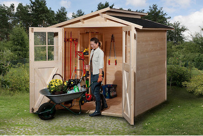 Image of Weka Gartenhaus 323 Gr.2 (194 x 254 cm), Holz Natur bei JUMBO