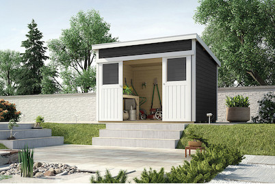 Image of Weka Schiebetürhaus 225 Gr.1 21mm (209 x 295 cm), Holz Anthrazit bei JUMBO