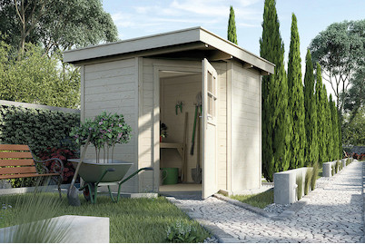 Image of Weka Gartenhaus 229 Gr.1 21mm mit Flachdach (205 x 209 cm), Holz Natur bei JUMBO