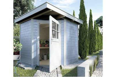 Image of Weka Gartenhaus 229 Gr.1 21mm mit Flachdach (205 x 209 cm), Holz Grau bei JUMBO