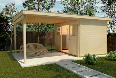 Image of Weka Lounge-Haus 225 A Gr.1 21mm (299 x 500 cm), Holz Natur bei JUMBO