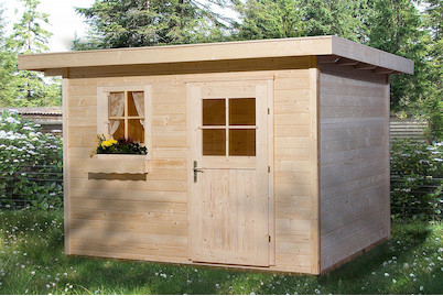 Image of Weka Gartenhaus 170 Gr.3 28mm mit Flachdach (300 x 295 cm), Holz Natur bei JUMBO