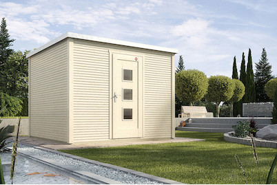 Image of Weka Designhaus WekaLine 413 Gr.1 45mm mit Flachdach (250 x 250 cm), Holz Natur bei JUMBO