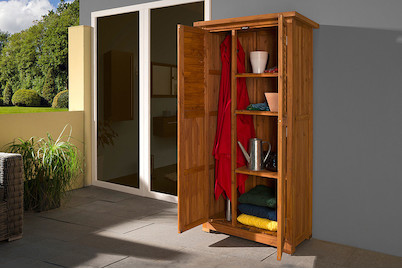 Image of Weka Balkon/Terrassenschrank 195 A mit Doppeltüren (80 x 180 cm), holz spiesstanne bei JUMBO