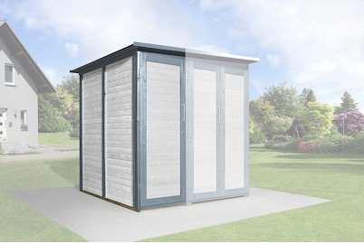 Image of Weka Garten [Q] Modul Save Bike mit 2 Türen + Rückwand, holz grau bei JUMBO