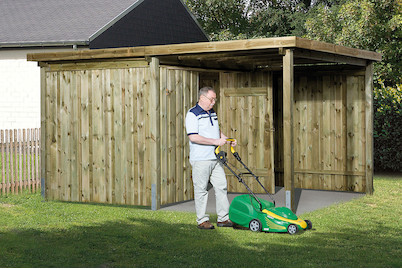 Image of Weka Lagerhaus 607 Variante 1 (288 x 389 x 199 cm), holz natur bei JUMBO