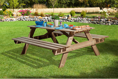 Image of Weka Sitzbankgarnitur feststehend (135 x 142 cm), holz kdi bei JUMBO