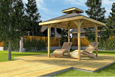 Image of Weka Gartenoase 651 Gr.1 mit Dachaufsatz (218 x 218 cm), holz natur bei JUMBO