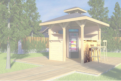 Image of Weka Bausatz Tresenwand 28mm für Gartenoase 651 Gr.1, holz natur bei JUMBO