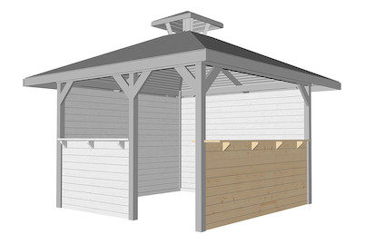 Image of Weka Bausatz Tresenwand 28mm für Gartenoase 651 Gr.3, holz natur bei JUMBO