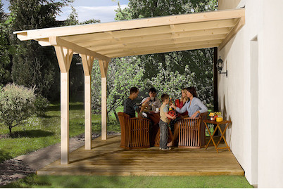 Image of Weka Terrassenüberdachung 672 Gr.1 (242 x 337 cm), holz natur bei JUMBO