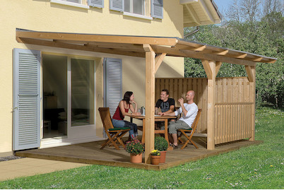 Image of Weka Terrassenüberdachung 672 Gr.4 (322 x 444 cm), holz natur bei JUMBO