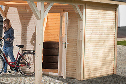Image of Geräteraum wekaLine für LH-Carport Gr.2, natur, 28 mm bei JUMBO