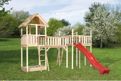 Image of Weka Tabaluga Spielelandschaft 816 Turm 374x420cm (Burg mit Rutsche und Sandkasten), holz bei JUMBO