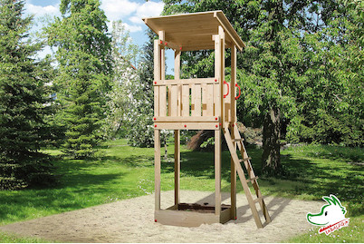 Image of Weka Tabaluga Drachenturm mit Pultdach inkl. Sandkasten 82x100cm, holz natur bei JUMBO