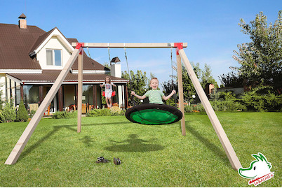 Image of Weka Tabaluga Doppelschaukel (Nest- + Einzelschaukel) 290x340cm, holz natur bei JUMBO