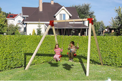 Image of Weka Tabaluga Doppelschaukel 816 (290x340cm), holz natur bei JUMBO