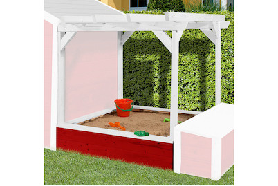 Image of Weka Tabaluga Pergola mit Sandkasten für Drachenhöhle 118x123cm (Zubehör), holz rot-weiss bei JUMBO