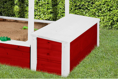 Image of Weka Tabaluga Schatztruhe mit Deckel für Drachenhöhle 36.5x125 cm (Zubehör), holz rot-weiss bei JUMBO