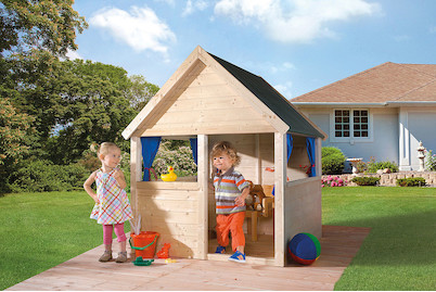 Image of Weka Kinderspielhaus 815 mit Satteldach (120x120cm), holz natur bei JUMBO
