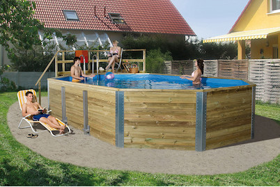 Image of Weka Massivholz Swimming Pool 594 A Sparset 376x850cm (Holz), Natur bei JUMBO
