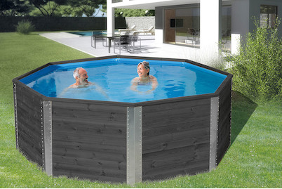 Image of Weka Massivholz Swimming Pool 593 A 376x376cm (Holz), dunkel bei JUMBO