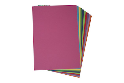 Image of Bastelkarton, farbsortiert, DIN A4, 180g/m2, 10 Farben, 100Blatt