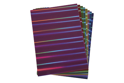 Image of Effektpapier Hologramm Mix, A4, 250g/m2, 8 Farben, 8Blatt bei JUMBO