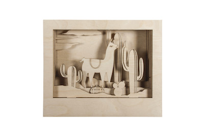 Image of Holzbaus. 3D-Motivrahmen Lama, FSC 100%, 24x20x6,9cm, 10-tlg. , Box 1Set bei JUMBO