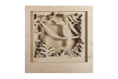 Image of Holzbaus. 3D-Motivrahmen Tukan, FSC 100%, 24x24x6,5cm, 11-tlg. , Box 1Set bei JUMBO