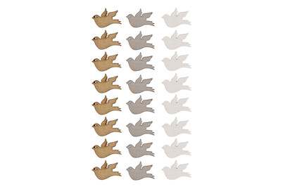 Image of Holzstreuteil Taube, 2,5x1,7cm, 3 Farben, SB-Btl 24Stück bei JUMBO