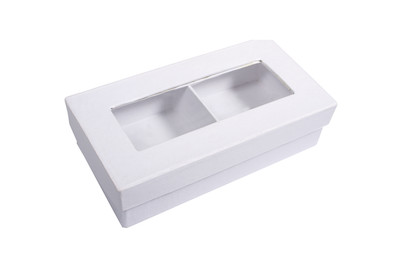 Image of Pappm.-Geschenkbox, FSC Rec. 100%, 16,5x8,5x4,5cm, m. Unterteilung+Fenster bei JUMBO