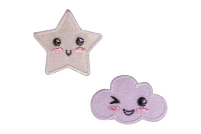 Image of Patch Cloud and Star zum Aufbügeln, ø3,2cm + 3,6x2,3cm, SB-Btl. 2Stück bei JUMBO