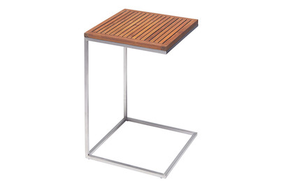 Image of Lounge Beistelltisch Edelstahl Akazie bei JUMBO